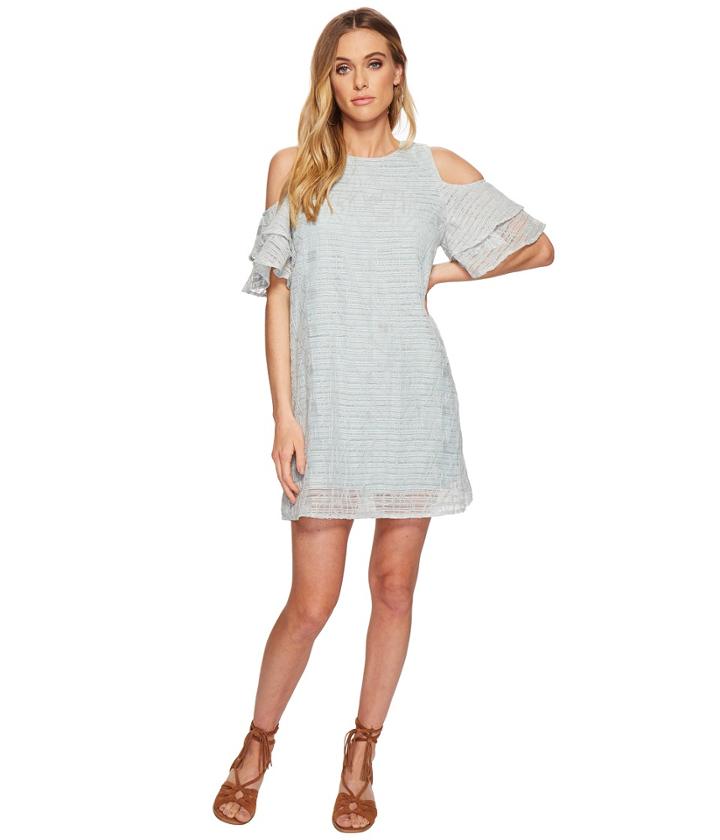 J.o.a. - Tiered Sleeve Cold Shoulder Shift Dress