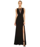 Adrianna Papell - Jersey Mermaid Gown With Lace Insets