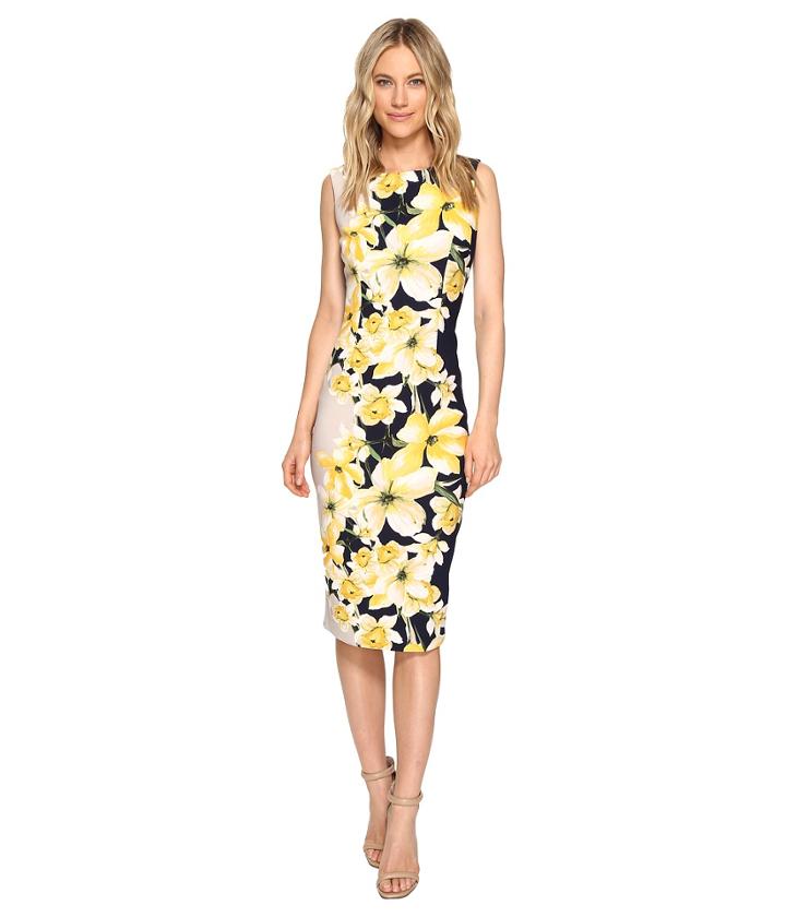 Christin Michaels - Helene Cap Sleeve Midi Dress