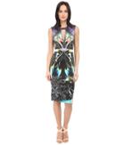 Just Cavalli - Coral Fish Allover Placed Print Sleeveless Dress