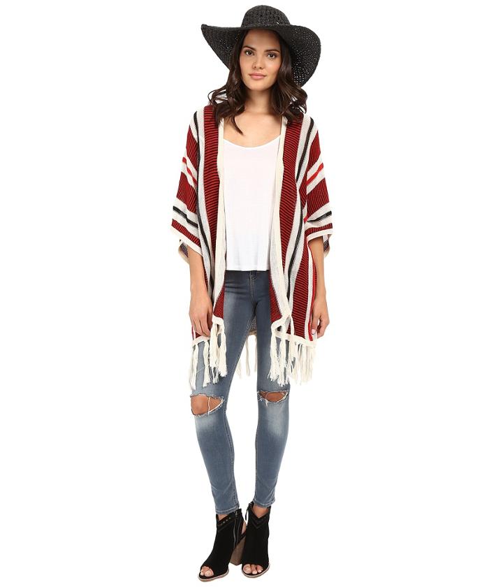 Jack By Bb Dakota - Dobrin Acrylic Beach Stripe Fringe Cardigan