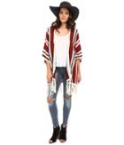 Jack By Bb Dakota - Dobrin Acrylic Beach Stripe Fringe Cardigan