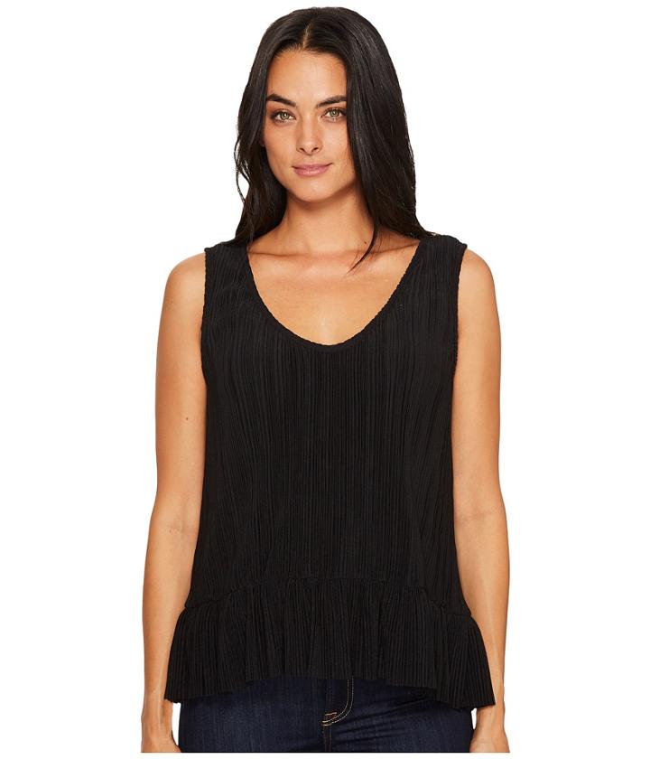 Michael Stars - Accordian Scoop Neck Flounce Tank Top