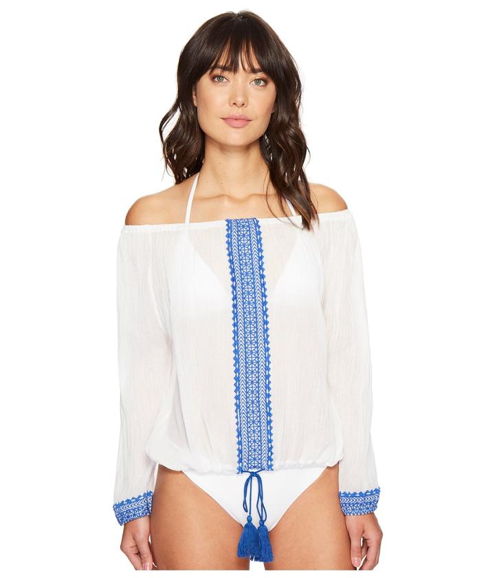 Vitamin A Swimwear - Capri Cropped Peasant Top Cover-up