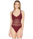 Vince Camuto - Summer Lattice Plunging Geo One-piece Swimsuit
