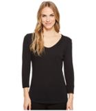 Tribal - Cotton Rib 3/4 Sleeve Crew Neck Top