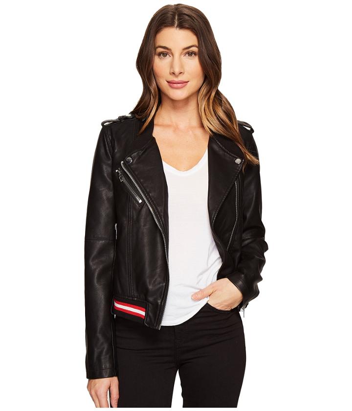Blank Nyc - Vegan Leather Elastic Band Moto Jacket In Frisky Business