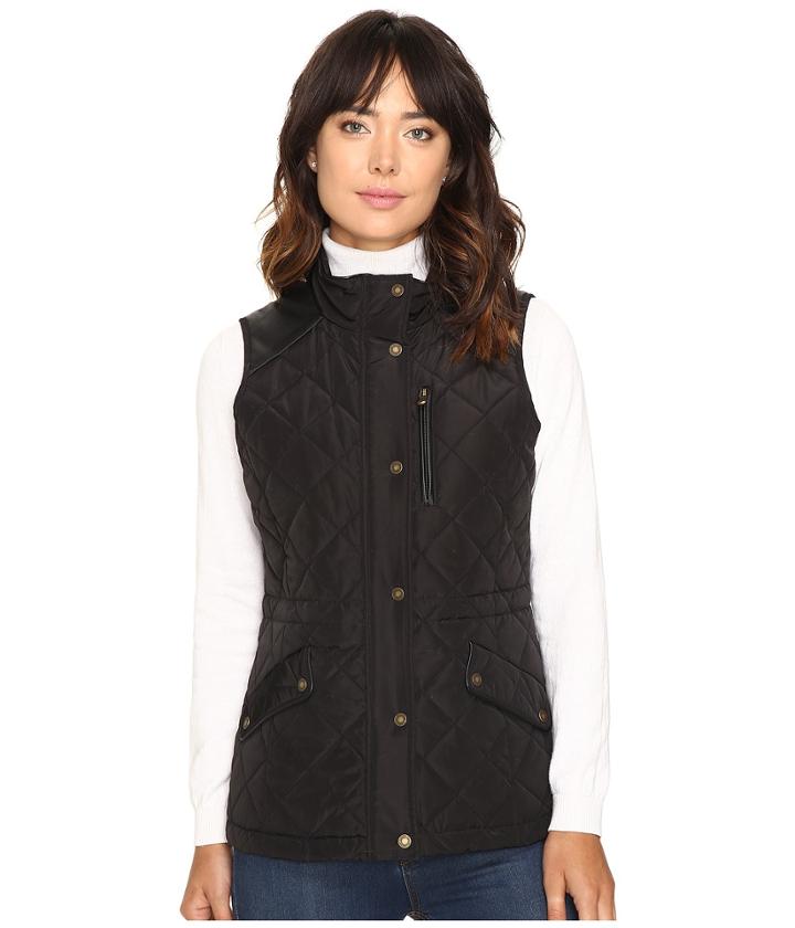 Lauren Ralph Lauren - Faux Leather Trim Quilted Vest