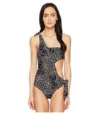 Jonathan Simkhai - Bandana Print Bandeau Cut Out Swimsuit