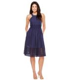 Vince Camuto - Cotton Eyelet Sleeveless Fit And Flare Midi Dress