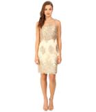 Adrianna Papell - Metallic Corded Lace Popover Dress