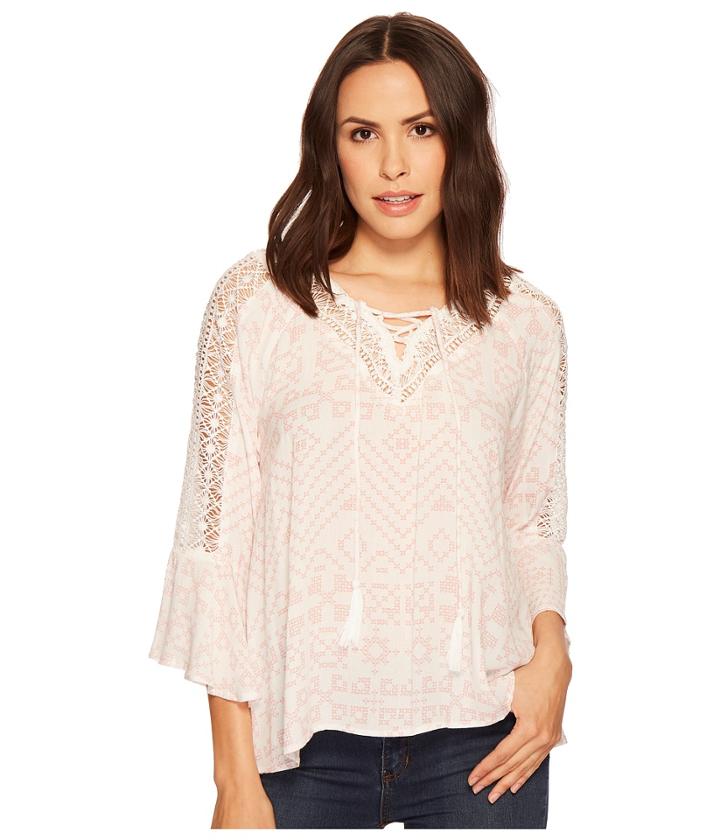 Miss Me - V-neck Embroidered Top