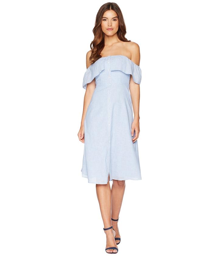 Bb Dakota - Jeanne Pinstripe Off The Shoulder Dress