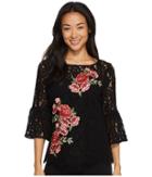 Karen Kane - Lace Embellished Bell Sleeve Top