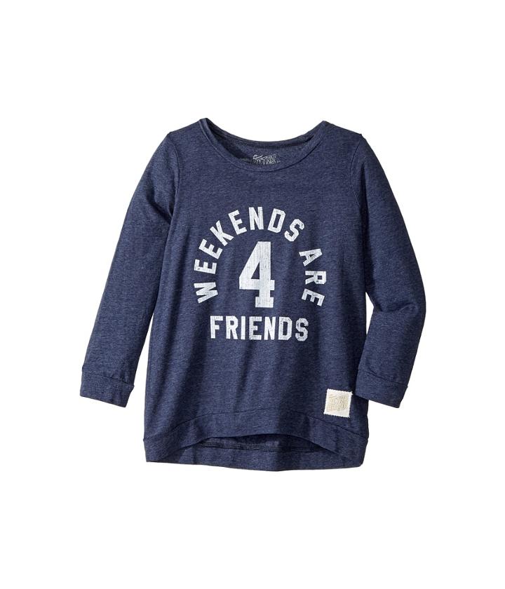 The Original Retro Brand Kids - Weekends Are For Friends Tri-blend 3/4 Pullover