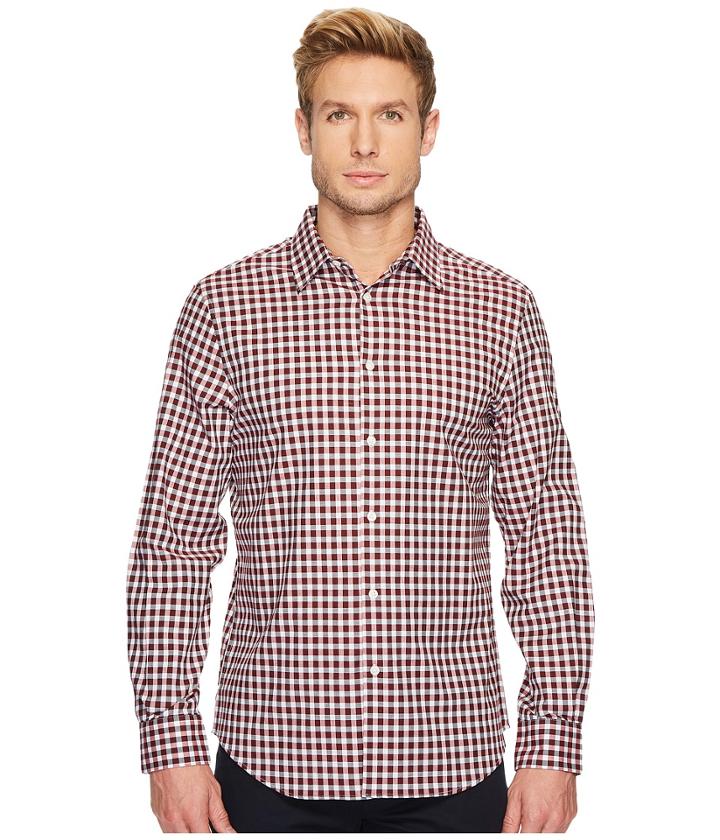 Perry Ellis - Long Sleeve Herringbone Check Shirt