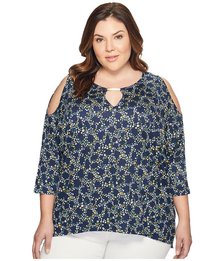 Michael Michael Kors - Plus Size Elliptical Cold Shoulder Top