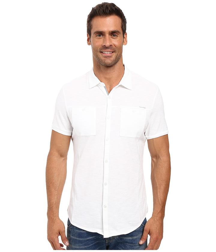 Calvin Klein - Liquid Cotton Short Sleeve Coat Front Polo
