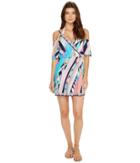 Trina Turk - Electric Wave Cold Shoulder Wrap Tunic Cover-up