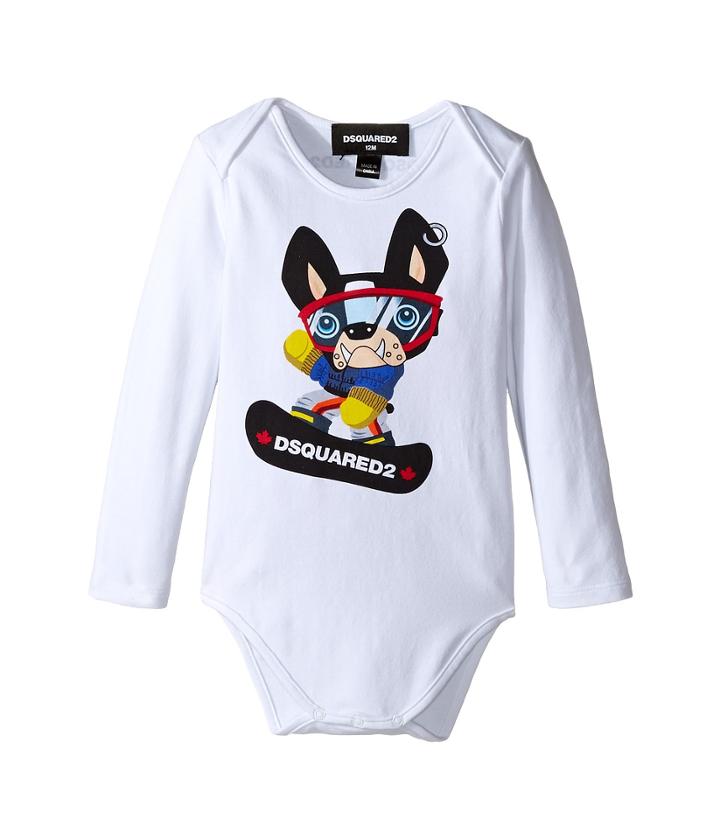 Dsquared2 Kids - Long Sleeve Body W/ Skateboard Dog
