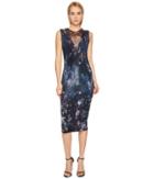 Fuzzi - Fitted Jersey Dress With Tulle Illusion Detail Cover-up