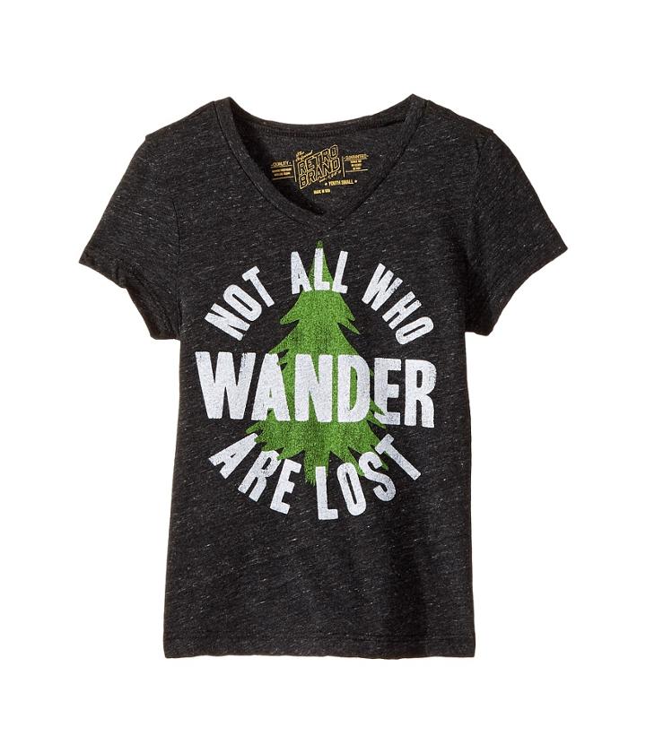 The Original Retro Brand Kids - Not All Who Wander Are Lost Short Sleeve Tri-blend V-neck Tee