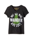 The Original Retro Brand Kids - Not All Who Wander Are Lost Short Sleeve Tri-blend V-neck Tee