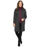 Vince Camuto Specialty Size - Plus Size Long Sleeve Open Front Maxi Cardigan With Side Slits