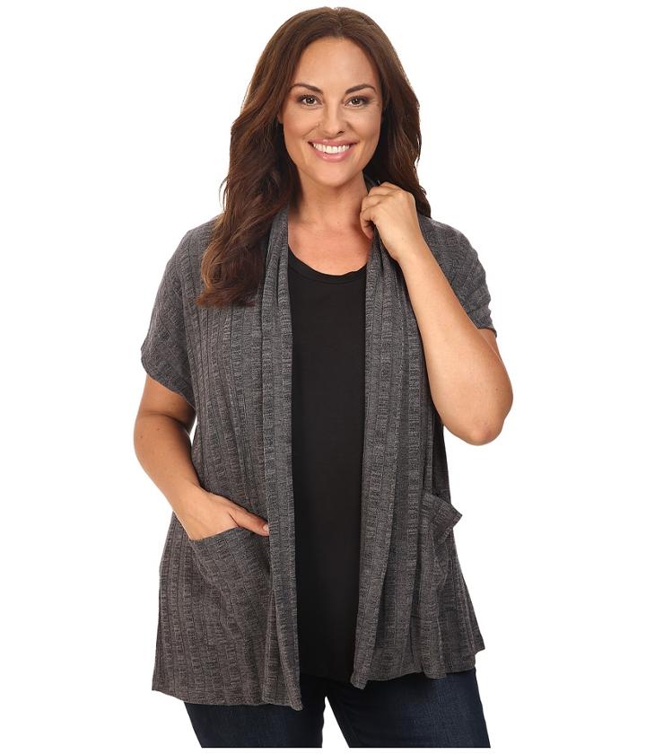B Collection By Bobeau Curvy - Plus Size Larken Ribbed Knit Cardigan