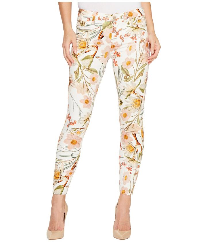 7 For All Mankind - The Ankle Skinny Jeans W/ Destroy In Tropical Print