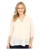 Roper - Plus Size 0232 Solid Georgette Hi-lo Blouse
