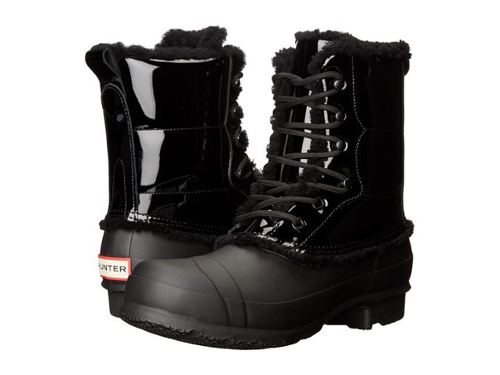 Hunter - Original Patent Leather Lace-up Shearling Lined Boot