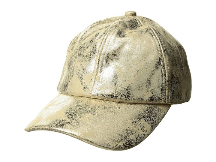 Steve Madden - Metallic Faux Leather Baseball Cap