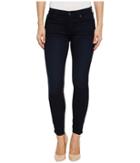 7 For All Mankind - High-waist Ankle Skinny In Blue Black Twilight