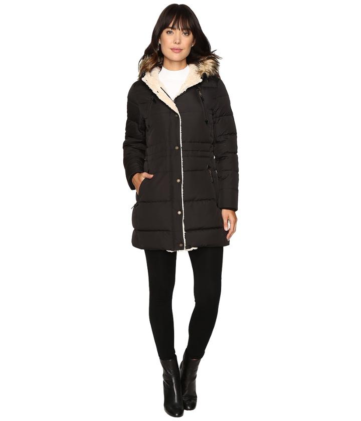 Lauren Ralph Lauren - Berber Trim Cinched Waist W/ Hood