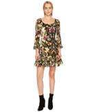 Jeremy Scott - Brocade Printed Velvet Mini Dress