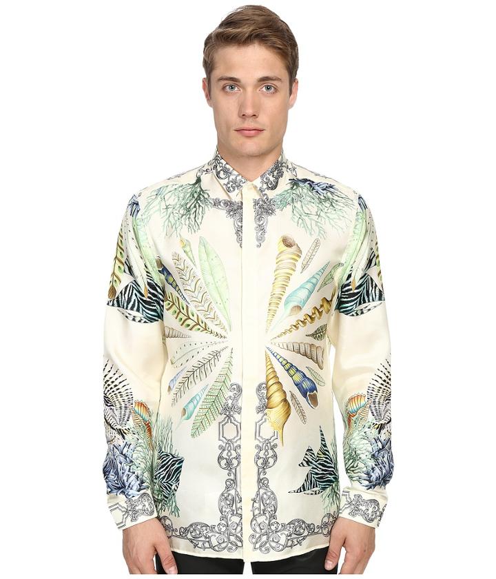 Versace Collection - Conch Shell Silk Button Up