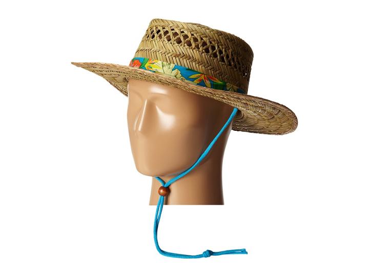 San Diego Hat Company Rsm5550 Straw Gambler W/ Hibiscus Band And Chin Cord