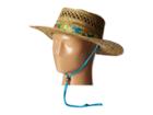 San Diego Hat Company Rsm5550 Straw Gambler W/ Hibiscus Band And Chin Cord