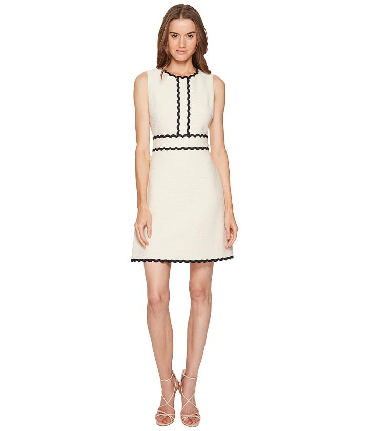 Kate Spade New York - Rambling Roses Scallop Tweed Dress
