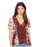 Lucky Brand - Mix Print Floral Top