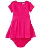 Ralph Lauren Baby - Ponte Short Sleeve Pleated Dress