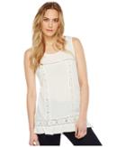 Dylan By True Grit - Crushed Rayon And Crochet Ruffle Tank Top