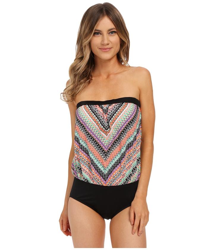 Jantzen - Ethnic Chevron Blouson One-piece
