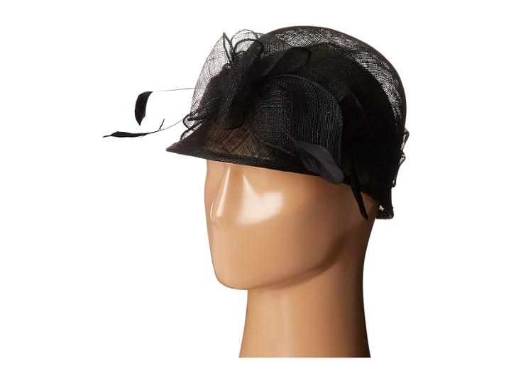 Scala - Sinamay Cloche With Bow And Feathers Trim