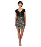 Adrianna Papell - Matte Jersey Bodice With Lace Metallic Skirt