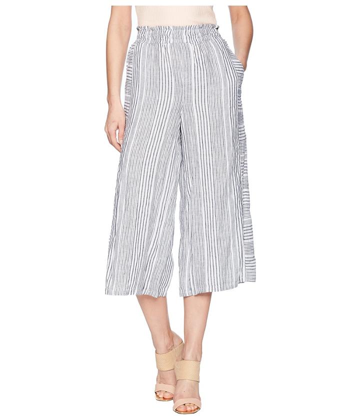 Two By Vince Camuto - Variegated Stripe Linen Wide Leg Culottes