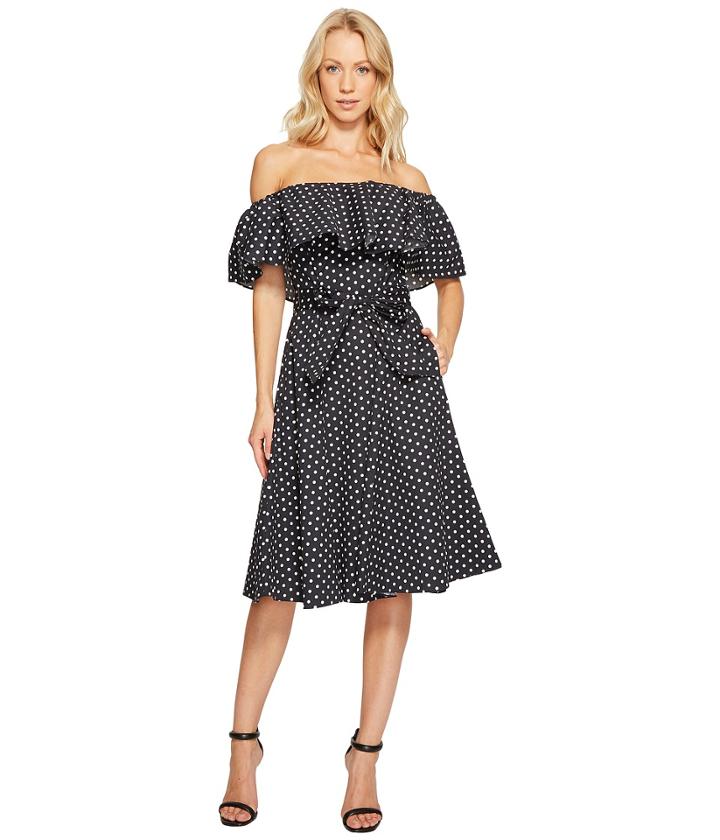 Donna Morgan - Off Shoulder Midi Dress W/ Self Tie Belt