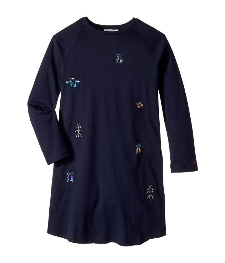 Sonia Rykiel Kids - Long Sleeve Dress W/ Embellished Insect Design