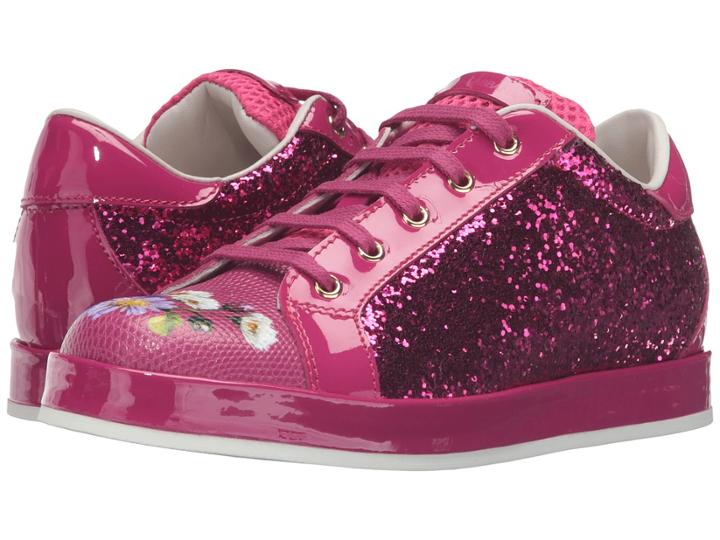 Dolce &amp; Gabbana Kids - Low Top Sequin/floral Sneaker